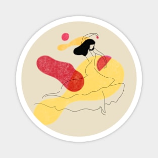 Abstract woman ball dancing color splash Magnet